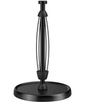 One Hand Tear Paper Towel Holder For Countertop Black Stainless Steel With Weighted Base Ratchet Mechanism