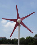 Compact 400W Wind Turbine Kit With 5 Blades, Three Color Options, 12V And 24V Output, Easy Install Home Windmill Generator Red Version