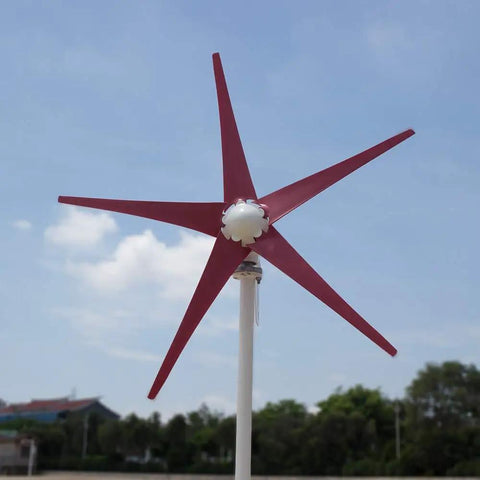 Compact 400W Wind Turbine Kit With 5 Blades, Three Color Options, 12V And 24V Output, Easy Install Home Windmill Generator Red Version