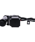 HOLDWELL 12V hydraulic electric linear actuator, front view, black metal housing with mounting bracket