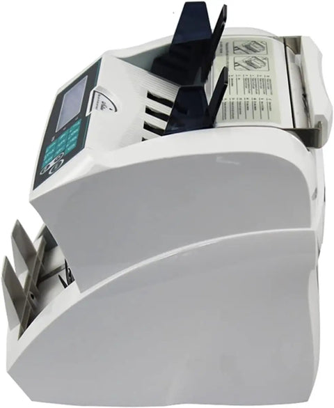 Premium Automatic Money Counter With Top Notch Uv Mg Ir Bill Detection And Blazing Fast Multi Currency Counting For Canada Polymer Cash, side view.