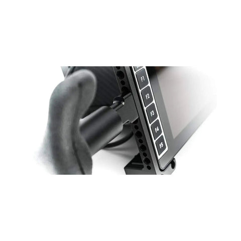 Close-up of Lightweight Rubber Monitor Handles With Adjustable Neoprene Neck Strap For Easy Grip On 1/4 20 Mounted Monitors And Similar Displays.