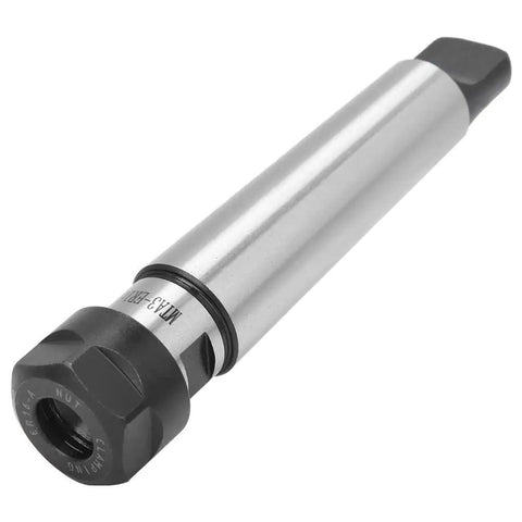 MT3 Milling Chuck Holder For ER16 ER20 ER25 Machines, carbon steel, close-up view of hardened shank, precision 0.0005 in accuracy