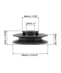 V Belt Pulley 1 Inch Bore Cast Iron Single Groove 3.95 Inch Outer Diameter High Wear And Galling Resistance A Belt Section