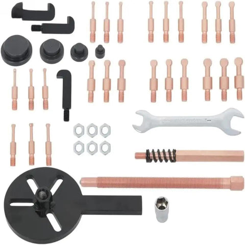 Sick 36 In One Heavy Duty Three Claw Inner Bearing Puller Separator Tool Kit with clamps, bolts, wrench, and adapters