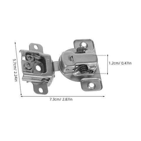 Concealed Invisible Cabinet Door Hinges Set of 2 Adjustable Folding Hinge with dimensions and silver finish