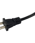 Shorty 3 Foot Extension Cord Two Prong Polarized 18 AWG Indoor Power Cable NEMA 5 15P To NEMA 5 15R ETL Listed Black plug