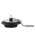 General Use Bath Tub Drain Stopper, with 10CM Chain, featuring a black rubber base and metallic top for residential sinks.