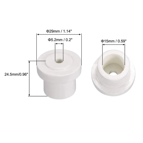 uxcell ceramic insulator beads, white round beads with 5.2mm bore and 15mm inner dia, 5-pack