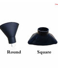 Round and square silicone hoods for solder fume extraction, designed for factory assembly line smoke extraction system.