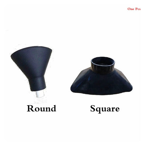 Round and square silicone hoods for solder fume extraction, designed for factory assembly line smoke extraction system.