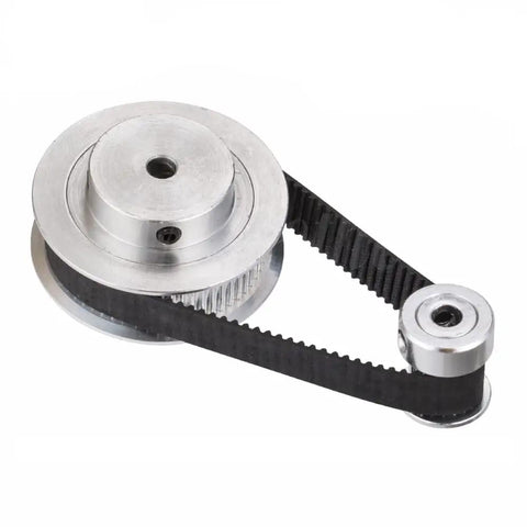 Aluminum 5mm Bore 60 Tooth 2GT Timing Pulleys Set With 20T GT2 Pulleys And 200mm Closed Loop Belts For 6mm Wide Belts Ideal DIY Kit For 3D Printers And CNC Machines Includes Wrench.