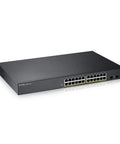 24 Port PoE Switch With 170W Budget And 2 GbE SFP Uplinks Smart Managed Gigabit Network Switch 24x GbE PoE Plus, rack mount unit