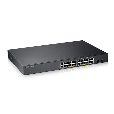 24 Port PoE Switch With 170W Budget And 2 GbE SFP Uplinks Smart Managed Gigabit Network Switch 24x GbE PoE Plus, rack mount unit