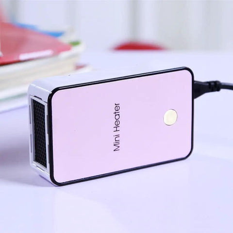 Mini Portable Room Heater For Desk And Office, Energy Saving Quiet Electric Fan Heater, Fast Heat Up Personal Warmer In Pink