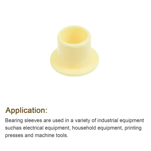Heavy Duty Flanged Sleeve Bearings With 8mm Bore And 10mm Outer Diameter Self Lube Pom Bushings, yellow POM bearing sleeve