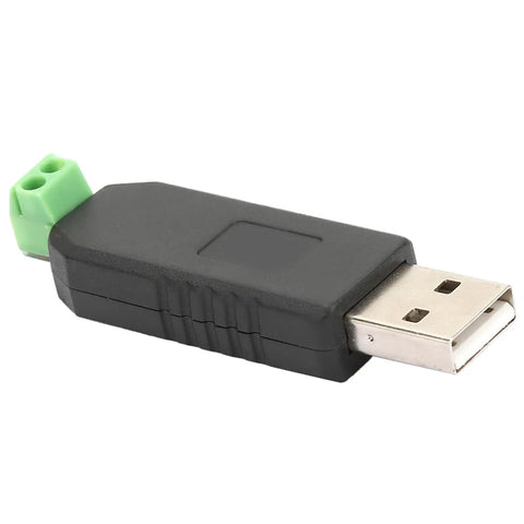 Usb To Rs485 Converter Adapter With Usb Powered Design No External Power Required Real Time Data Read And Write For Monitoring And PTZ Control Led Display Compatible With Linux XP Vista Ideal For Industrial And Security Systems, black and green connector