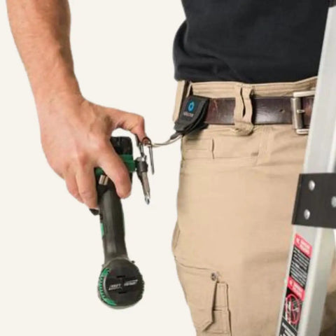Tape Measure Holder With Two Arc Ring Belt Anchors For Quick Clip On Drills Nail Guns Impact Drivers And Any Belt Clip Or Hook Devices Universal Fit For Wide And Subcompact Tapes Pro Grade DIY Ready on belt