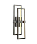 Sleek Black LED Wall Light Sconce 20W 1800 Lumen Triac Dimmable Indoor Fixture, vertical view showing geometric design.
