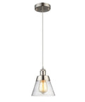 Dope Handblown Seeded Glass Pendant Light With Brushed Nickel Finish One Light Industrial Mini Pendant for kitchen or café
