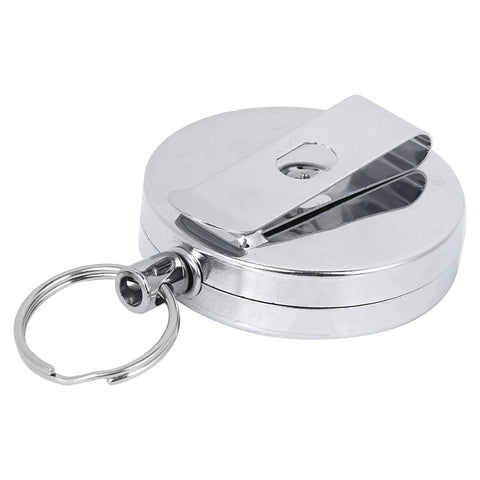 Retractable Key Ring Wire Keychain With Belt Clip Anti Theft Anti Lost Design 5 Cm Diameter Metal Electroplated Gear Uber Handy