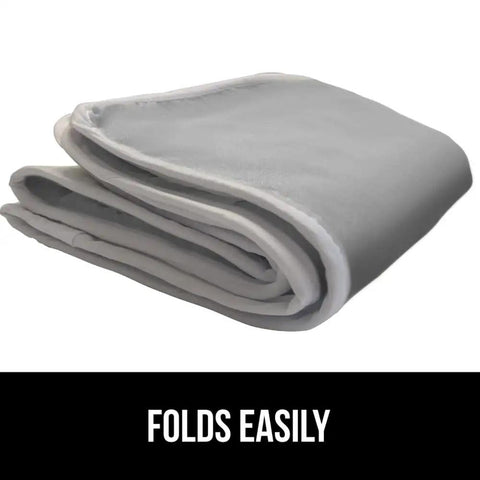 Heavy Duty Ironing Board Pad With Silicone Coating, 400 Degree Heat Resistant Thick Padding, folded view, Silver 28x24