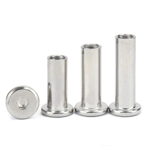 304 Stainless Steel Rivet Nut Hex Socket Head Cap Screw Barrel Nut For Furniture Connectors M4 X 65mm Pack Of 5 Durable Fasteners