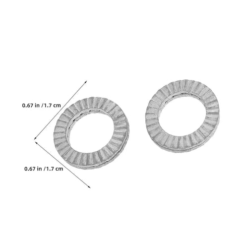 Badass Manganese Steel Wedge Locking Washers 30 Pairs Push On Anti Vibration Anti Loosening Security Fasteners For Bolts Screws Industrial Gear close-up of 0.67 in washers