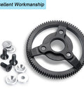 Metal Spur Gear 86T 48P for 1 Tenth Slash 2WD Rustler Stampede Telluride RC Car and installation hardware shown