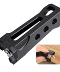 Compact Edge Band Trimmer Tool For Woodworking And Veneer, close-up on steel alloy construction with handle and cutting edge detail.