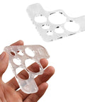 Hand holding 2 Pack Acrylic Circle Template For Leatherworking, Round Corner Ruler And Template Set, Easy Peasy Stitching Guide