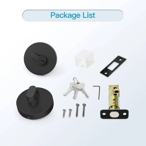Package contents of Single Cylinder Deadbolt Lock With Key For Front Door Entry Built Tough For Exterior Use, High Security Matte Black Finish