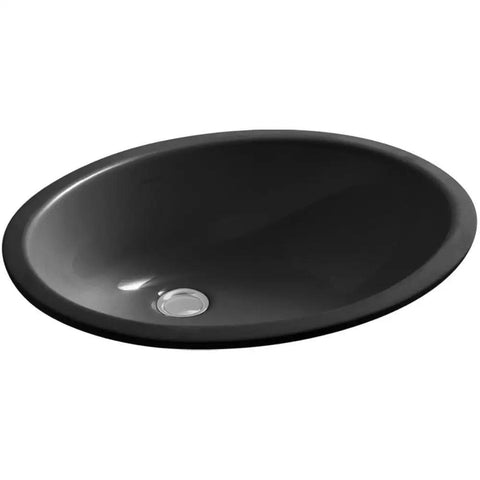 Caxton Oval Undermount Bathroom Sink With Sleek Easy-To-Clean Design And Timeless Style For A Boss Bathroom Upgrade That Fits Traditional Or Modern Baths in black vitreous china