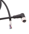 M12 A Coded 8 Pin Female Right Angle Shielded Cable To Bare Wire Leads 24 AWG For Pro Grade Actuators And Sensors