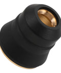 Sleek Black Plasma Cutter Protective Guard Covers S45 High Heat Resistant Plastic Shield, welding nozzle detail view.