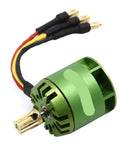 High Power 4000KV Brushless Motor For 450 Class Drones And Helicopters, green casing, connectors visible, snaps in without tools