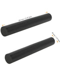 Two Pack Black Round Acetal Copolymer Rods 1.57 x 11.8 Inches For DIY Projects Like Spacers, Bushings, And Plastic Bar Stock Made From Durable POM Great For Precision Machining And Everyday DIY Use, shown as two black rods