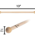Smooth As Glass Unfinished Wooden Dowel Rods Built Like A Tank Natural Wood Sticks Ready To Paint And Stain Splinter Free Crafting Supplies Prime Pick For DIY Projects 2 Pack 13 Inch showing 13 inch rod with 1/2 inch diameter and rounded ends.