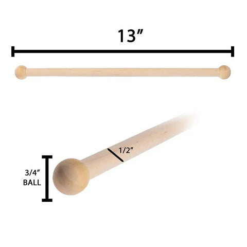 Smooth As Glass Unfinished Wooden Dowel Rods Built Like A Tank Natural Wood Sticks Ready To Paint And Stain Splinter Free Crafting Supplies Prime Pick For DIY Projects 2 Pack 13 Inch showing 13 inch rod with 1/2 inch diameter and rounded ends.