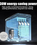Countertop Ice Maker Delivering Swift Six Minute Bullet Cube Runs And Hefty Daily Yield showing 130W energy-saving internal components.