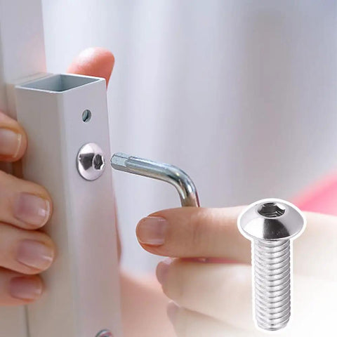 Assembling a bracket using a 1/4-20 x 1 Button Head Socket Cap Screw in 304 Stainless Steel 18-8 with an Allen hex drive