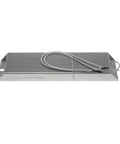 RXLG 500W aluminum heatsink resistor for servo regenerative braking; gray ribbed body with attached white wires.