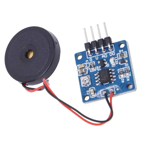 Two Pack Piezoelectric Sensor Analog Ceramic Vibration Sensor Module For Arduino And DIY Electronics with wiring visible