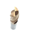 Reliable Workshop Workhorse Heavy Duty Two Flute Carbide End Mill Chopping Through Plywood And Particle Board Hrc55 Tungsten Steel Alloy Coated Cnc Router Bit Built Tough, close-up view of cutting edge.