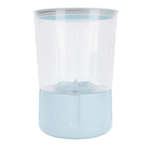 Rechargeable Cordless Mini Portable Washer With Turbo Water Tech Cleans Delicates Undies Socks And Towels With Gentle Kneading Action Dual Batteries blue plastic body with clear container for portable washing