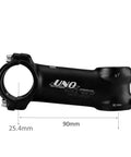 Lightweight 7 Degree Mountain Bike Stem 90mm for 25.4mm and 31.8mm Handlebar Diameters Aluminum Alloy MTB Stem in black
