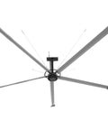 20 Ft HVLs Industrial Ceiling Fan Operating As A True Factory Workhorse Delivering Top Shelf Energy Savings Through A Sleek 3 Phase PMSM Setup, ceiling fan with wide blades.