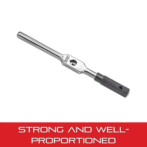 Tap Wrench With Tempered Gripping Surfaces Built Tough For Strong Hold 1/16 To 1/4 Inch Capacity 6 Inch Body Square Shank 91A