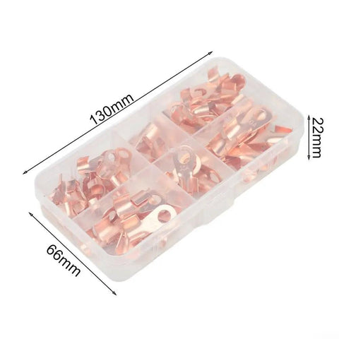 Awesome 70 Piece Ring Terminals Kit With OT10A To 50A Crimp Lugs For Heavy Duty Wire Connections And Welding Cables In Diverse Sizes For Pro And DIY Projects That Need Solid Conductivity And Easy Assembly, 130x66x22mm storage box
