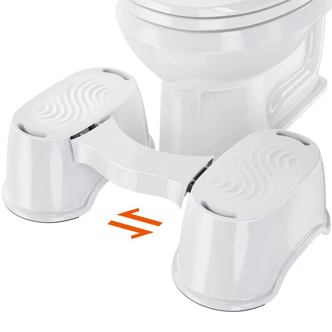 7 Inch Toilet Stool For Easier Posture And Faster Poops, Detachable Potty Step Stool For Adults And Kids next to toilet